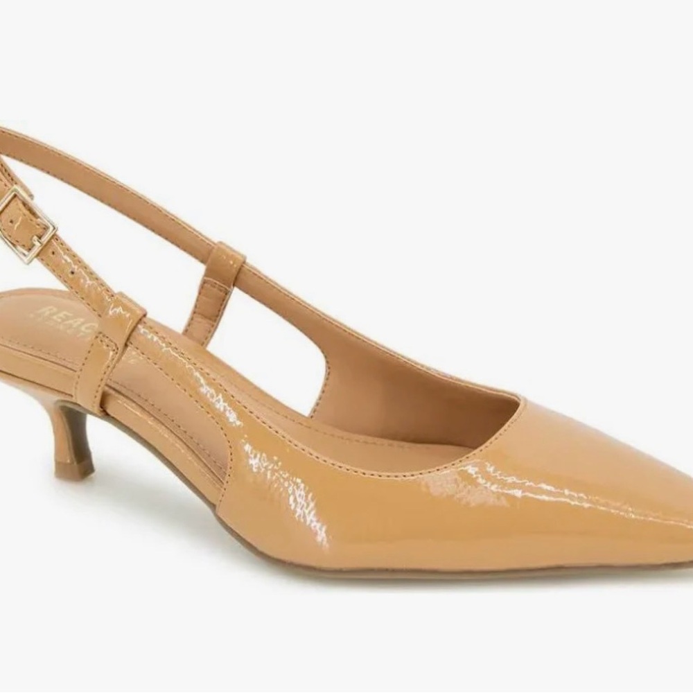 Kenneth Cole New York Beige Slingback Kitten Heels